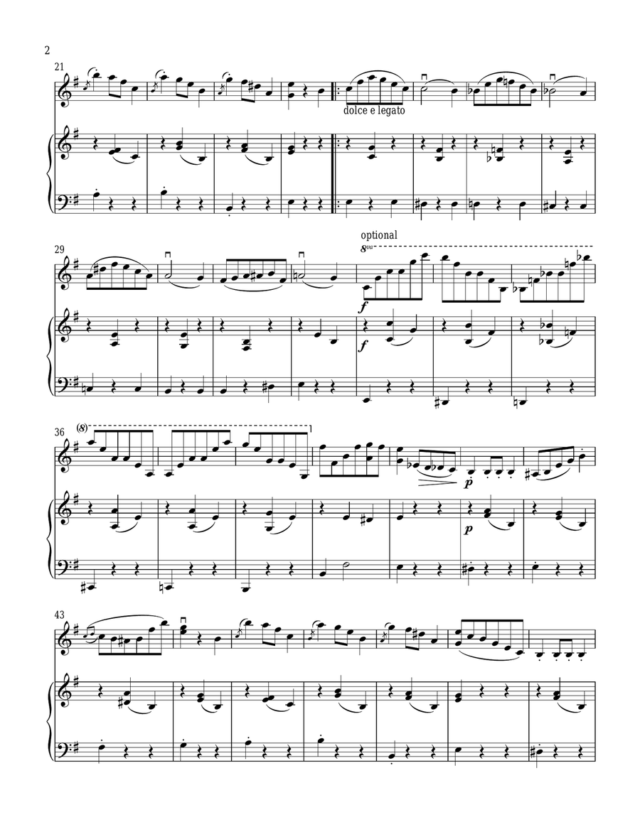 Chopin - Waltz in E minor op. posth. arr. for Piano and Violin, B.56 KK IVa/15 Violin Solo scores gallery preview page 2