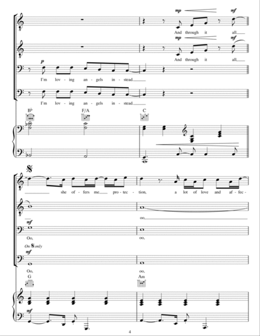 Angels (arr. Christopher Hussey) TTBB scores gallery preview page 4