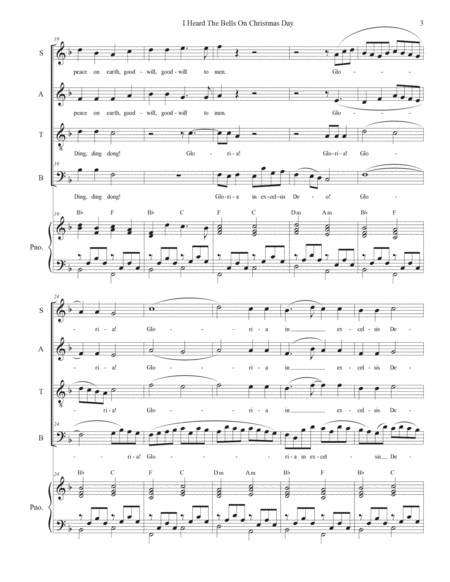 I Heard The Bells On Christmas Day (Vocal Quartet - (SATB) image number null