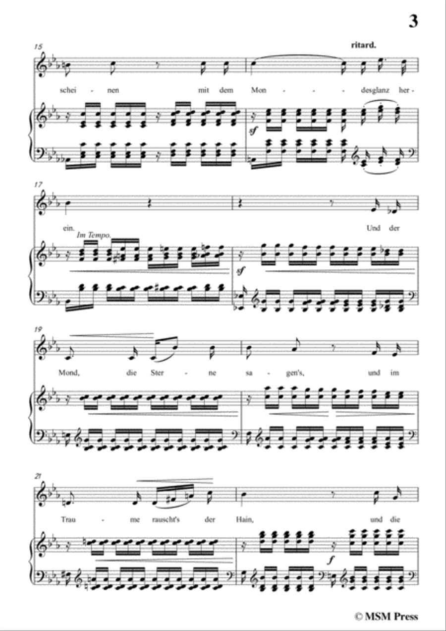 Schumann-Frühlingsnacht,in E flat Major,for Voice and Piano Voice Solo scores gallery preview page 5