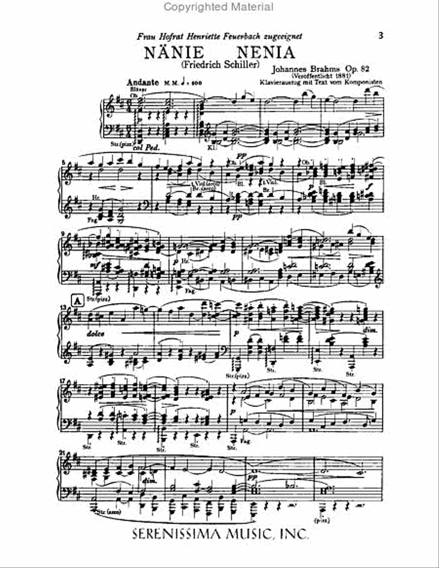 Nanie, Op.82 Choir scores gallery preview page 2