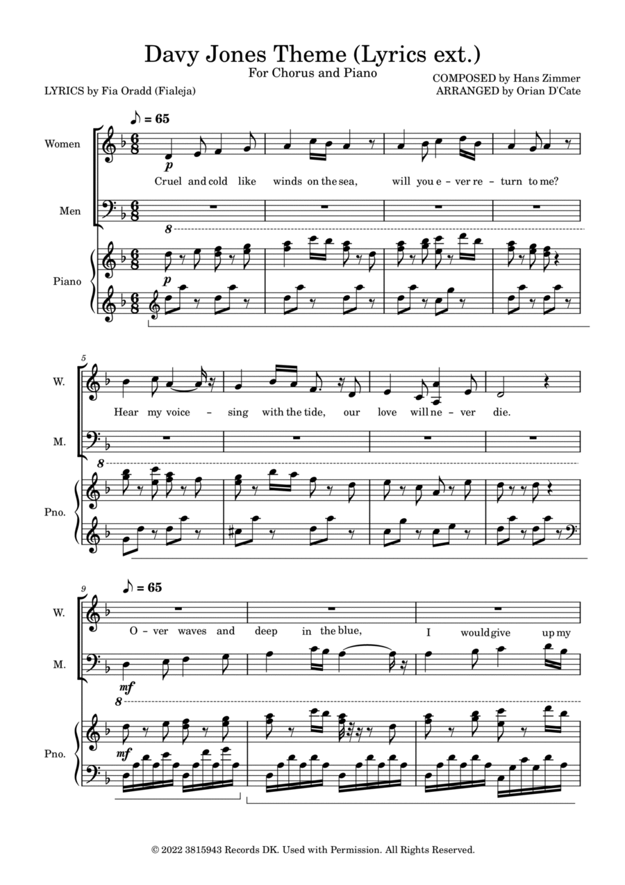 Davy Jones 4-Part scores gallery preview page 1