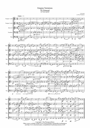 Elgar: Variation IX (Nimrod) from Enigma Variations Op.36 - brass quintet