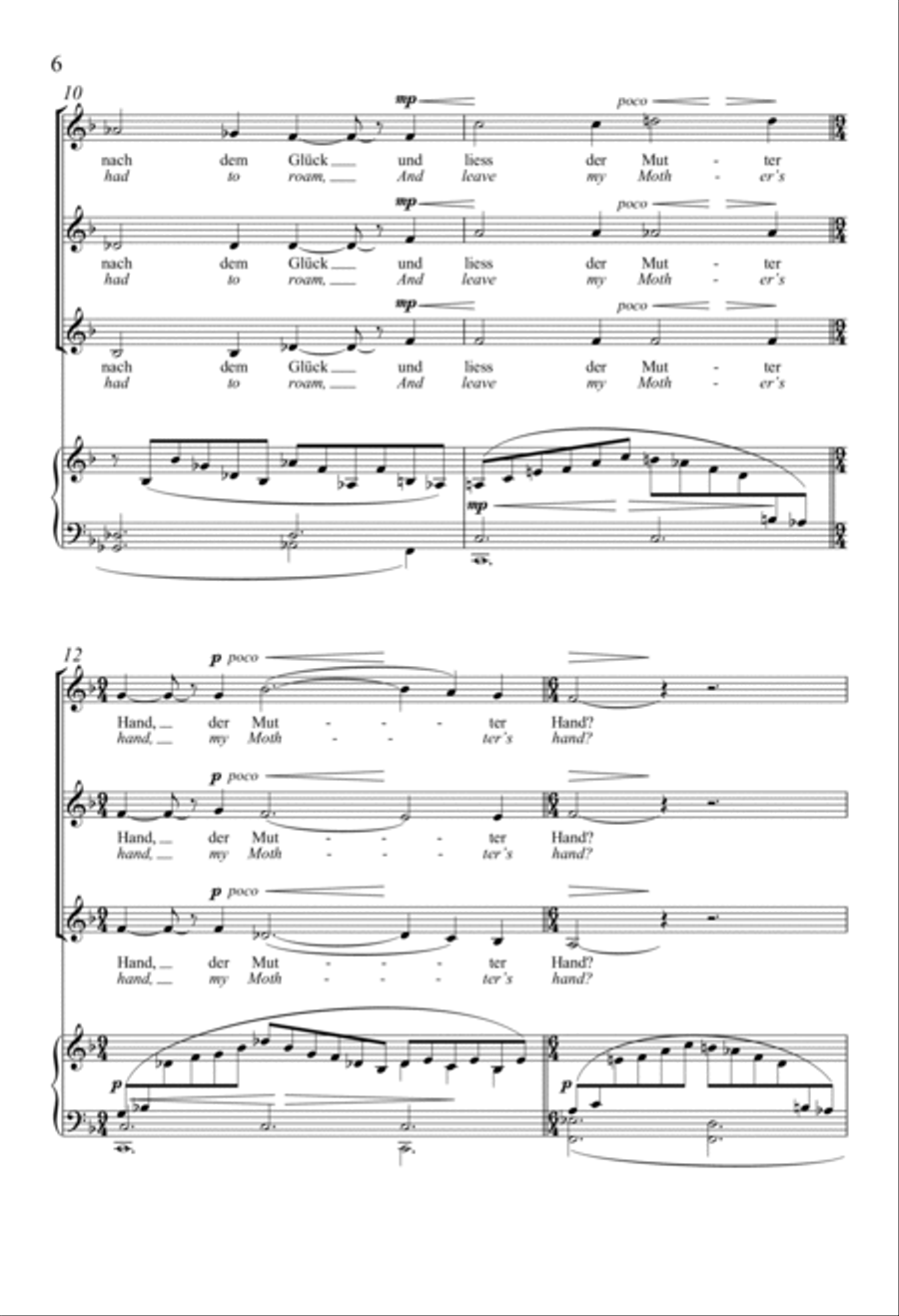 O wüsst’ ich doch den Weg zurück (O That I Knew the Way Back Home) SSA scores gallery preview page 5