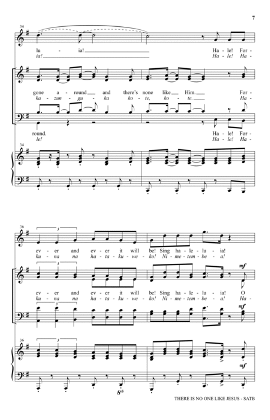 There's No One Like Jesus (Hakuna Mungu Kama Wewe) 4-Part scores gallery preview page 6