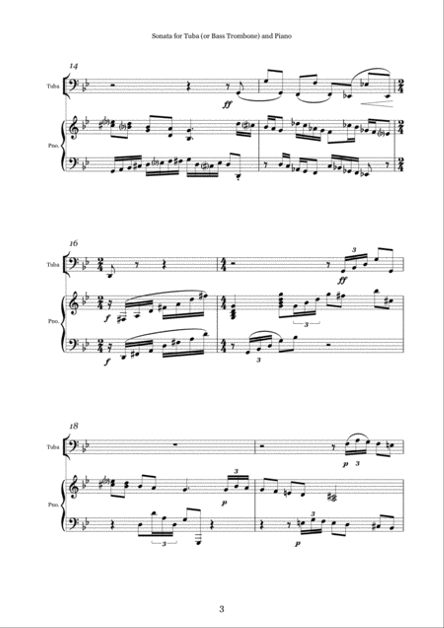 Sonata for Tuba or Bass Trombone and Piano Sonata for Tuba or Bass Trombone and Piano Bass Trombone scores gallery preview page 4