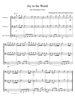 Joy to the World arranged for Trombone Trio by David Catherwood