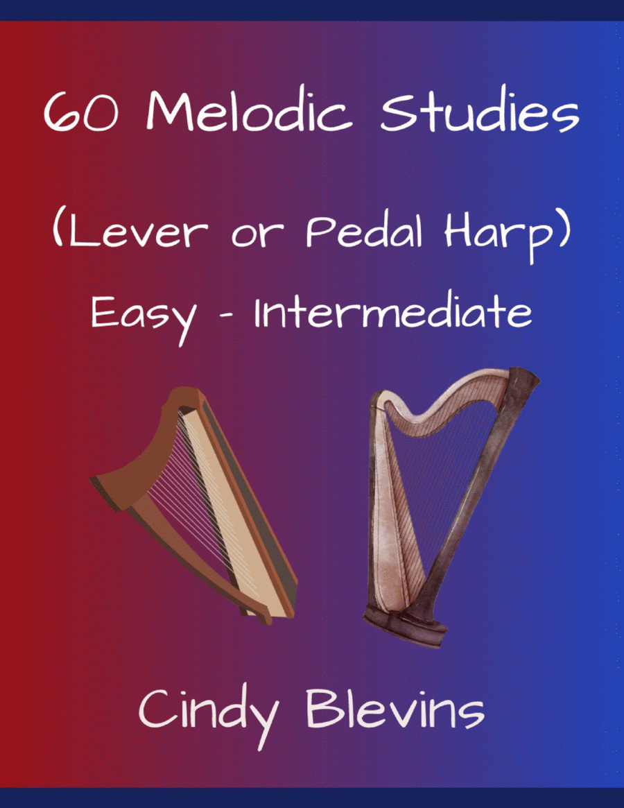 60 Melodic Studies for Lever or Pedal Harp Pedal Harp scores gallery preview page 1