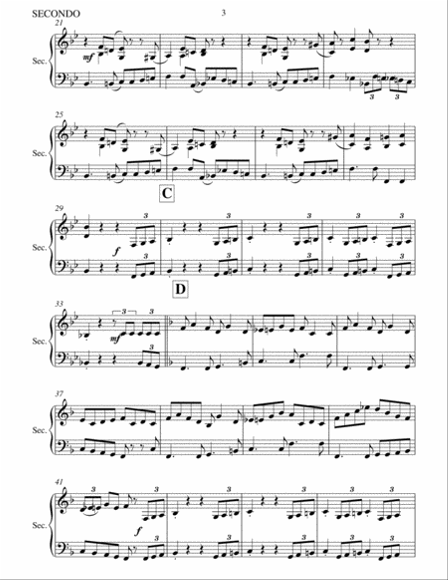 Addams Family Theme 1 Piano, 4-Hands scores gallery preview page 4