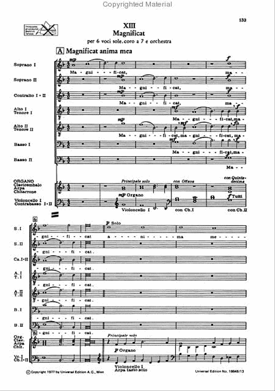 Monteverdi Vespro Della Beata Vergine Choir scores gallery preview page 6