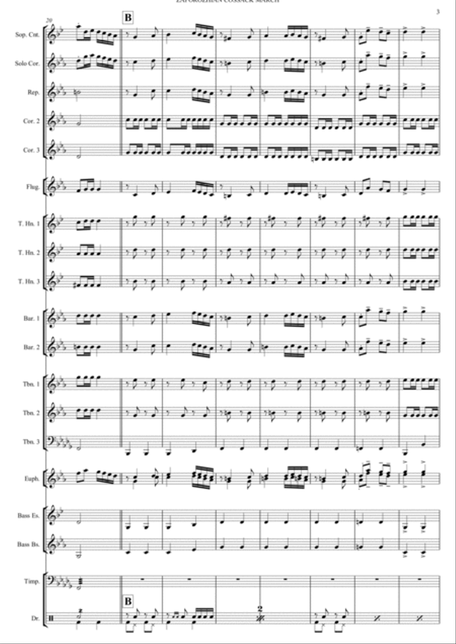 ZAPOROZHIAN COSSACK MARCH Brass Band scores gallery preview page 5