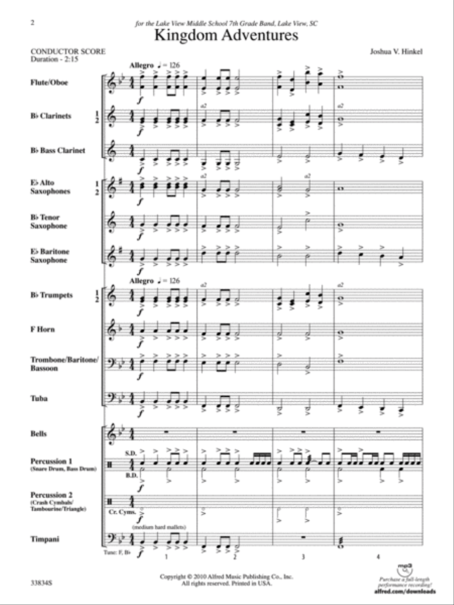 Kingdom Adventures Concert Band scores gallery preview page 2