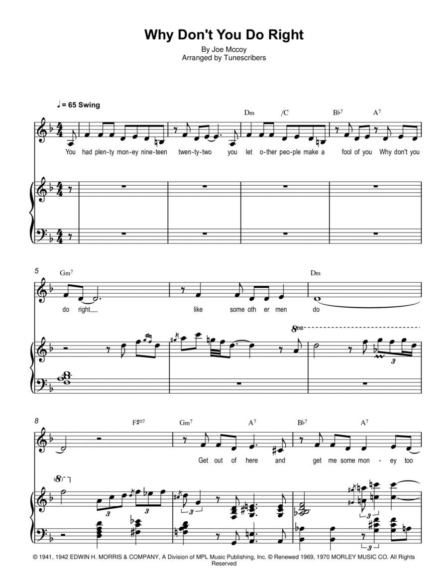Why Don't You Do Right Voice scores gallery preview page 1