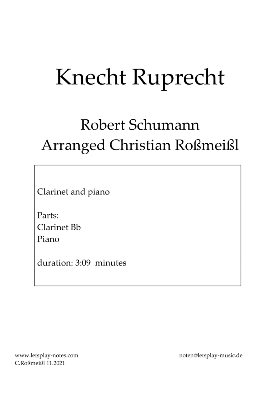 Knecht Rupprecht with Clarinet Clarinet Solo - Digital Sheet Music