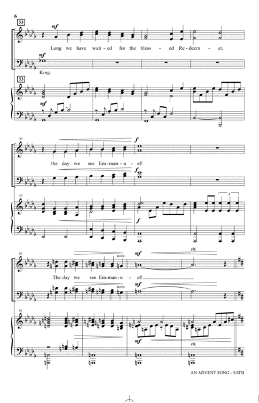 An Advent Song An Advent Song 4-Part scores gallery preview page 5