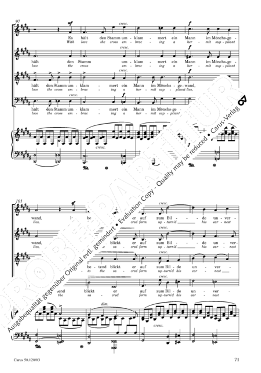 Christoforus + Das Tochterlein des Jairus (Gesamtausgabe, Bd. 9) 4-Part scores gallery preview page 72