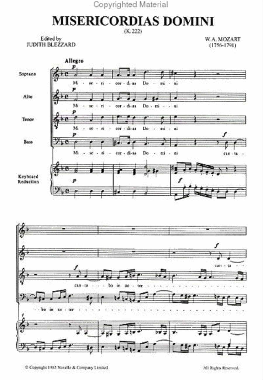 Misericordias Domini K.222 4-Part scores gallery preview page 2