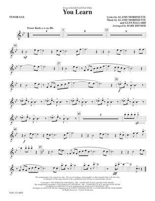 You Learn (from Jagged Little Pill) (arr. Mark Brymer) - Tenor Saxophone