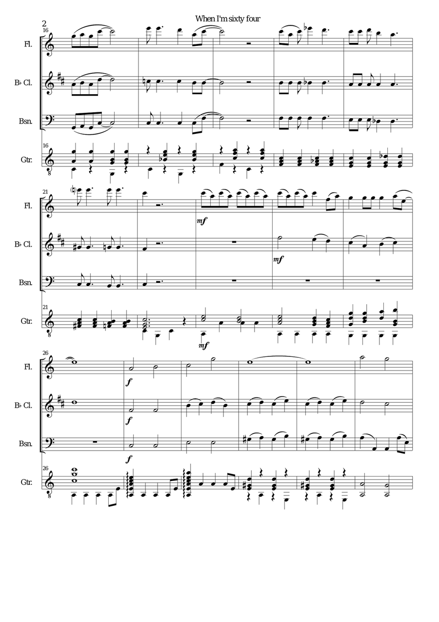 When I'm Sixty-Four Small Ensemble scores gallery preview page 2