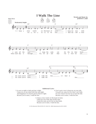 Book cover for I Walk The Line (from The Daily Ukulele) (arr. Liz and Jim Beloff)