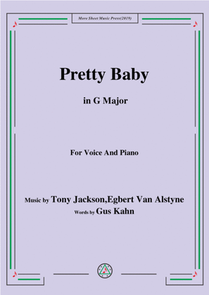 Book cover for Tony Jackson,Egbert Van Alstyne-Pretty Baby,in G Major,for Voice&Piano