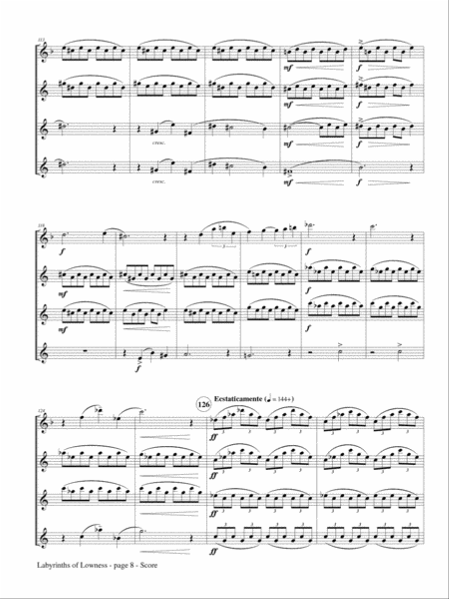 Labyrinths of Lowness for Low Flute Quartet Flute Choir scores gallery preview page 3
