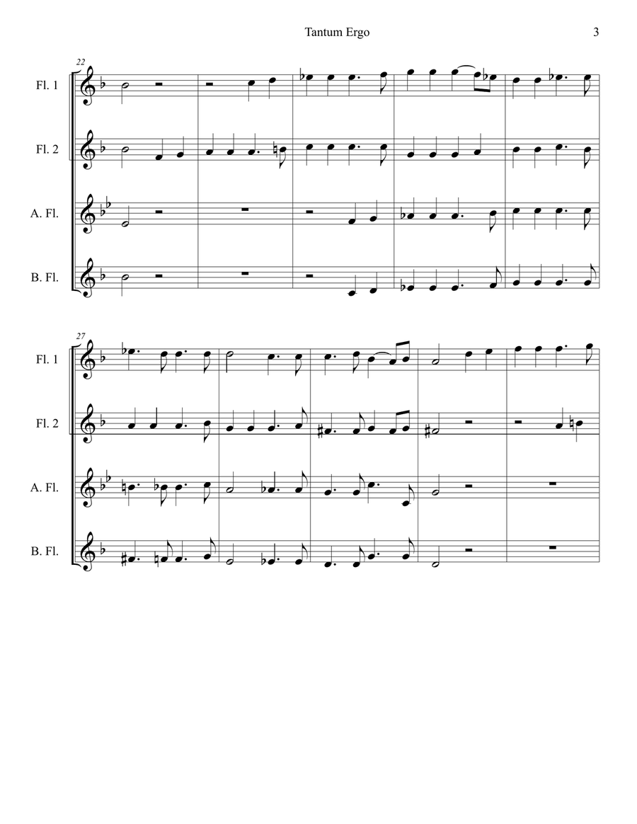 Tantum Ergo Sacramentum Woodwind Ensemble scores gallery preview page 3