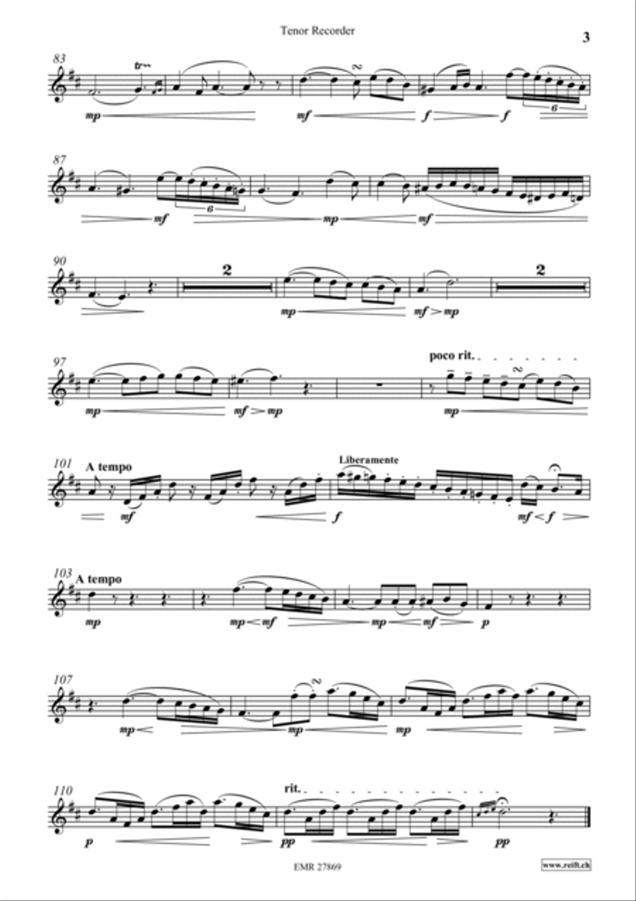 Notturno Tenor Recorder scores gallery preview page 4