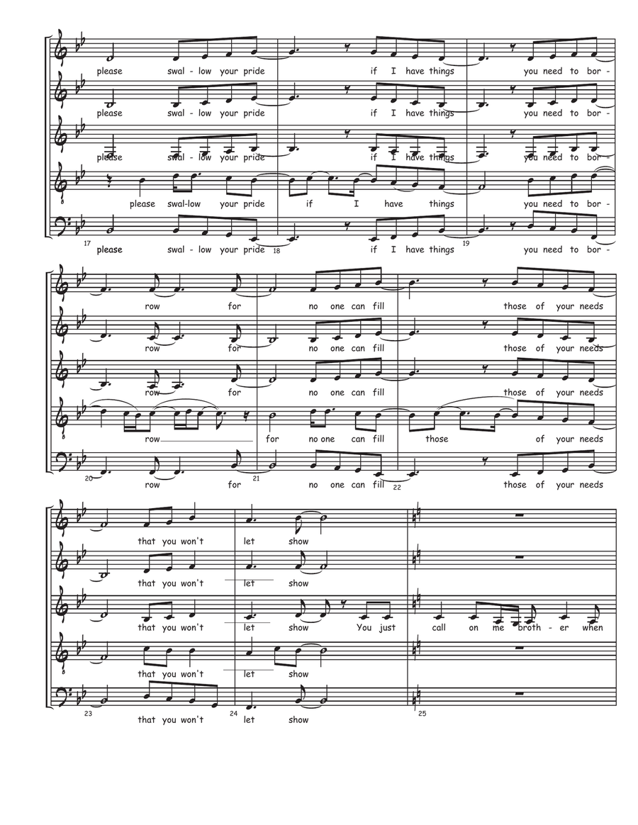 Lean On Me Lean On Me 4-Part scores gallery preview page 3