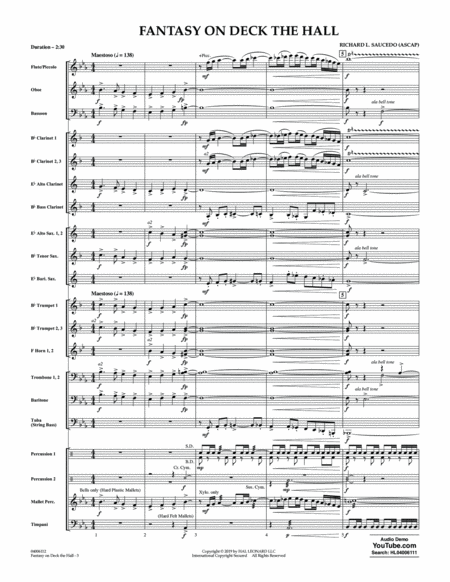 Fantasy on Deck The Hall - Conductor Score (Full Score)