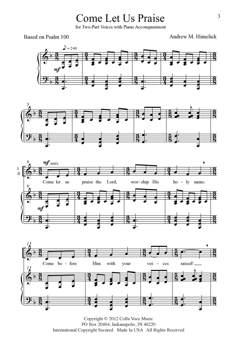 Come Let Us Praise SA scores gallery preview page 1
