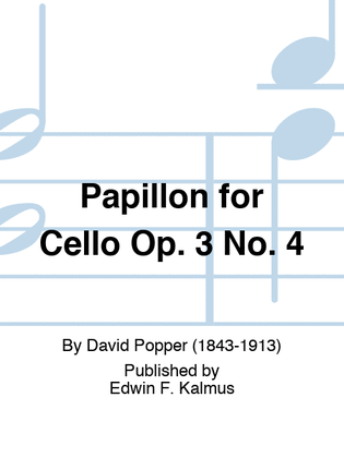 Book cover for Papillon for Cello Op. 3 No. 4