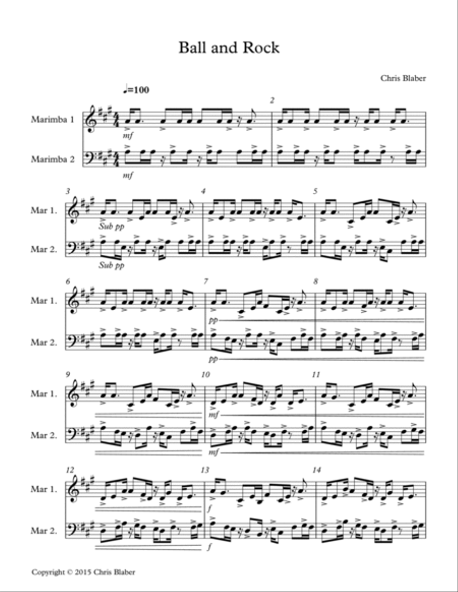 Ball and Rock Ball and Rock Percussion Ensemble scores gallery preview page 3
