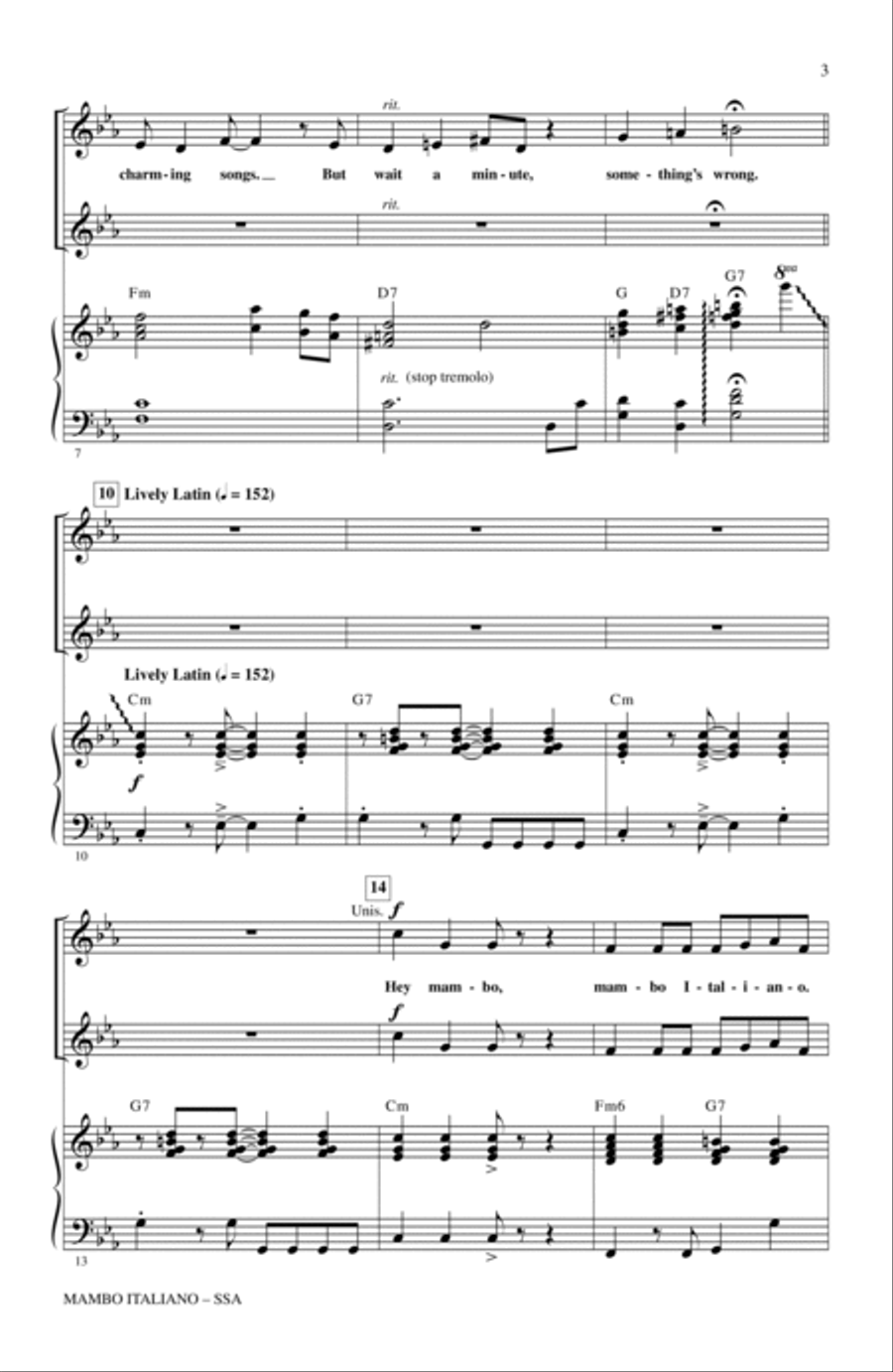 Mambo Italiano (arr. Alan Billingsley) SSA scores gallery preview page 2