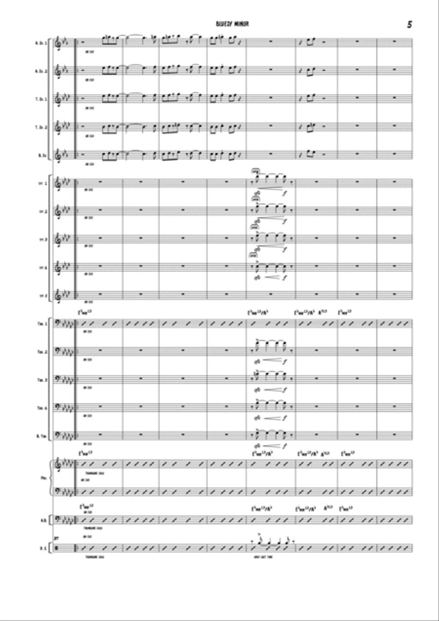 Bluesy Minor Bluesy Minor Jazz Ensemble scores gallery preview page 5