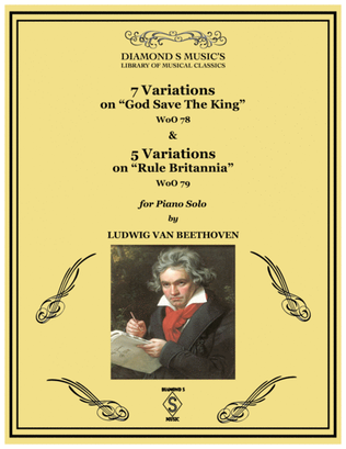 Book cover for 7 VARIATIONS on GOD SAVE THE KING WoO 78 & 5 VARIATIONS on RULE BRITANNIA WoO 79 by BEETHOVEN - PIAN