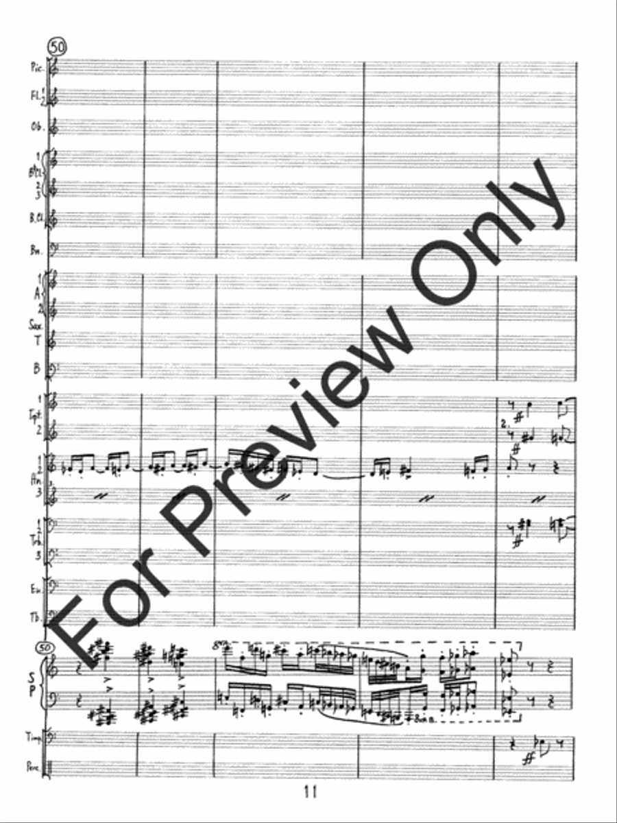 Concerto #2 For Piano and Wind Ensemble (Score) Concert Band scores gallery preview page 14
