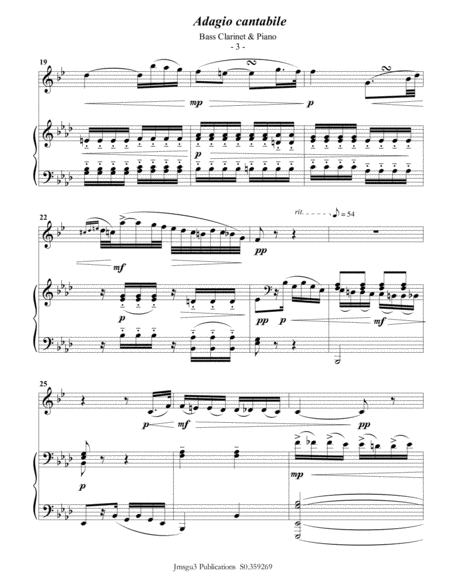 Beethoven: Adagio from Sonata Pathetique for Bass Clarinet & Piano image number null
