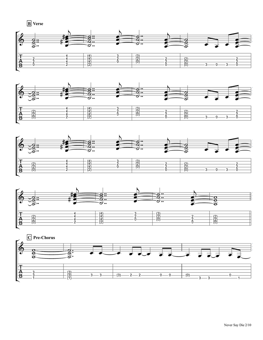 Never Say Die Never Say Die Small Ensemble scores gallery preview page 2