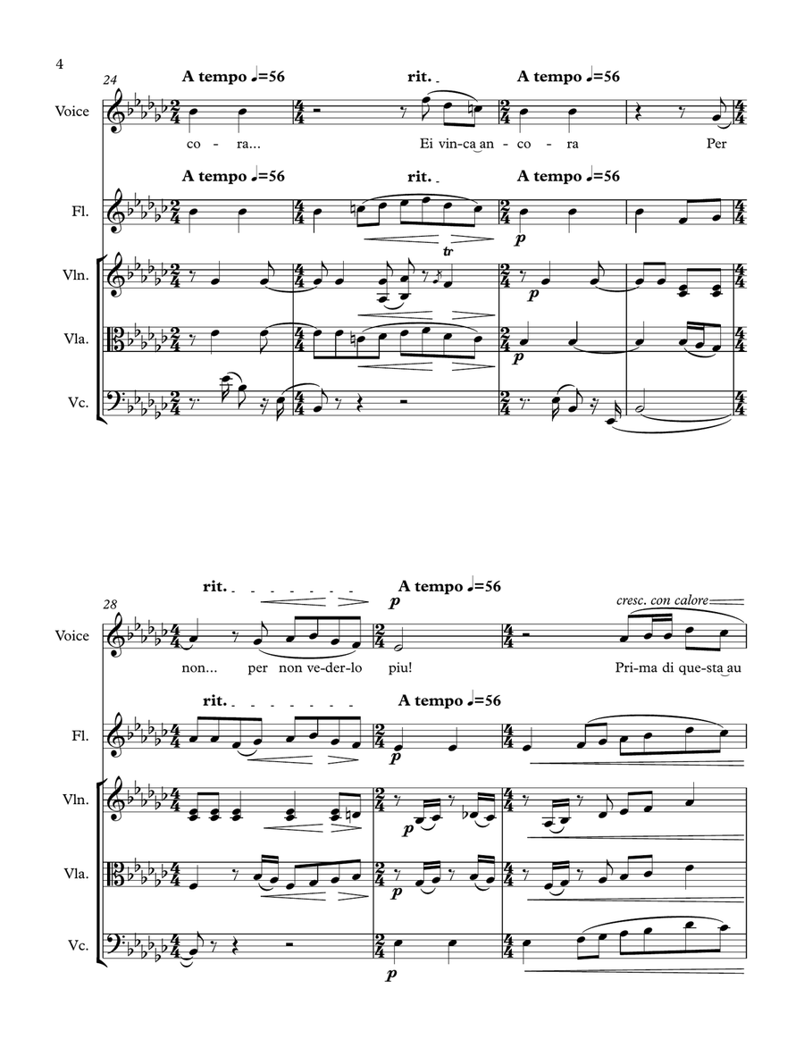 Tu Che Di Gel Sei Cinta from the opera Turandot Tu Che Di Gel Sei Cinta from the opera Turandot Small Ensemble scores gallery preview page 4