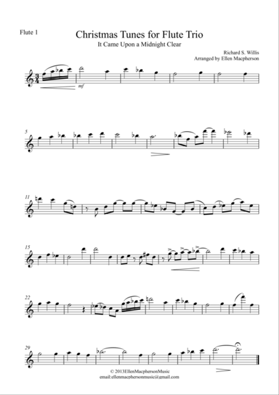 Christmas Tunes for Jazz Flute Trio - SET OF PARTS & SCORE image number null