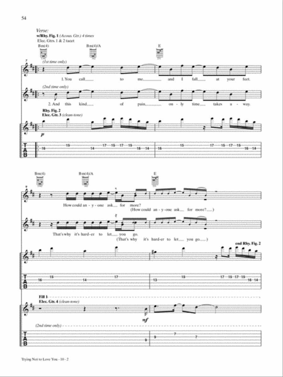 Trying Not to Love You Guitar Tablature scores gallery preview page 2
