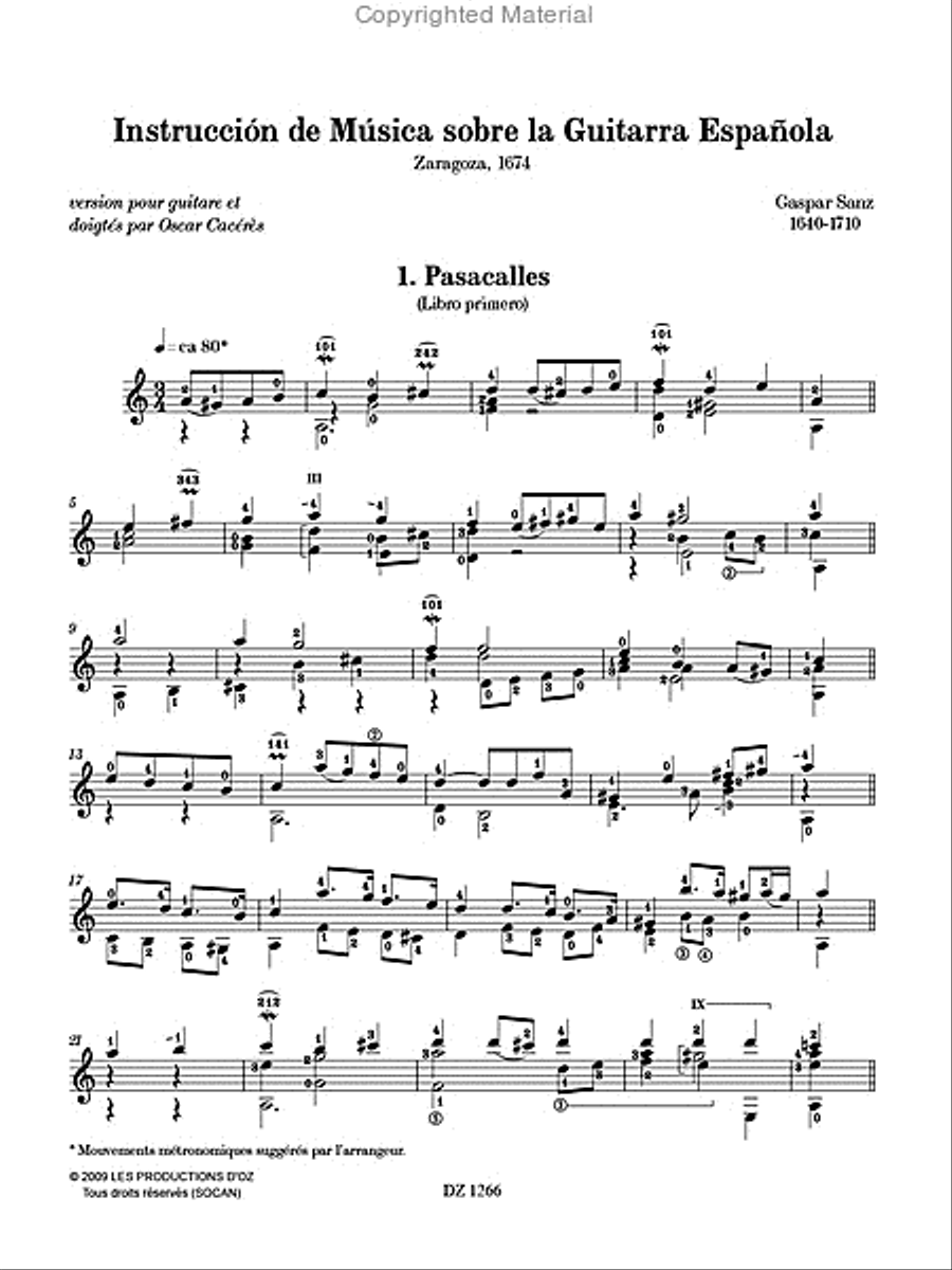Instruccion de Musica sobre la Guitarra Espanola Classical Guitar scores gallery preview page 2