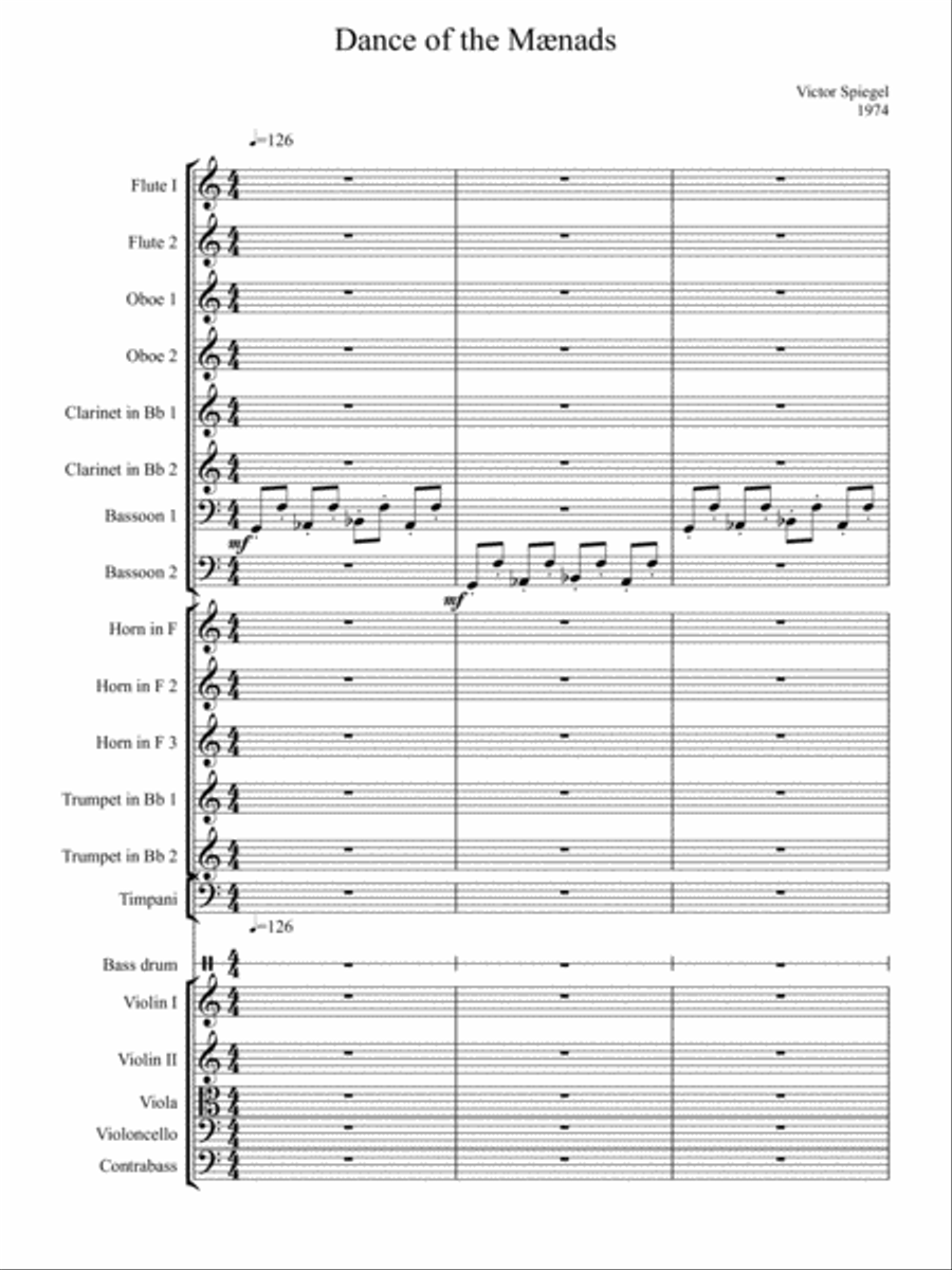 Dance of the Maenads Full Orchestra scores gallery preview page 1