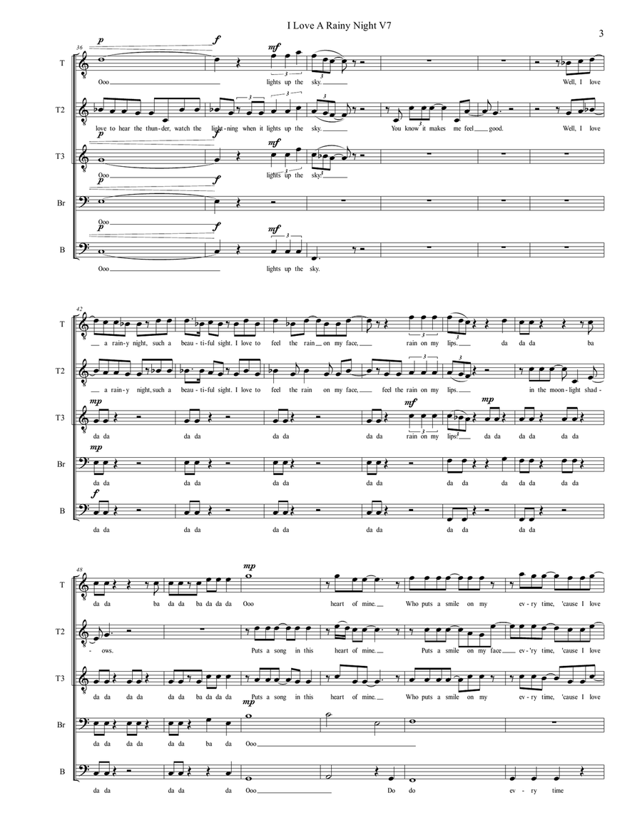 I Love A Rainy Night I Love A Rainy Night Choir scores gallery preview page 4