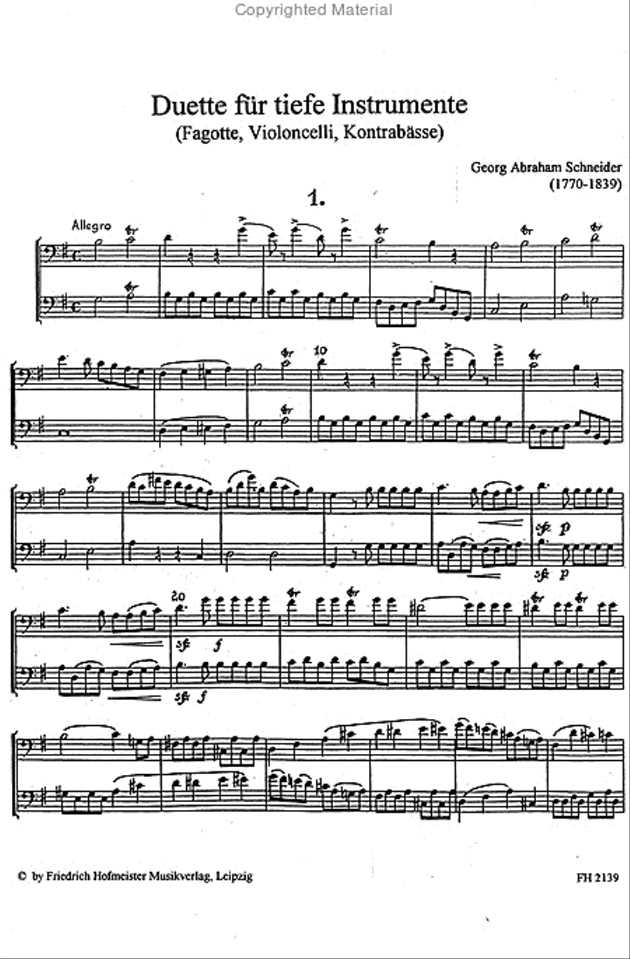 Duette für tiefe Instrumente, Heft 1 Bassoon scores gallery preview page 2