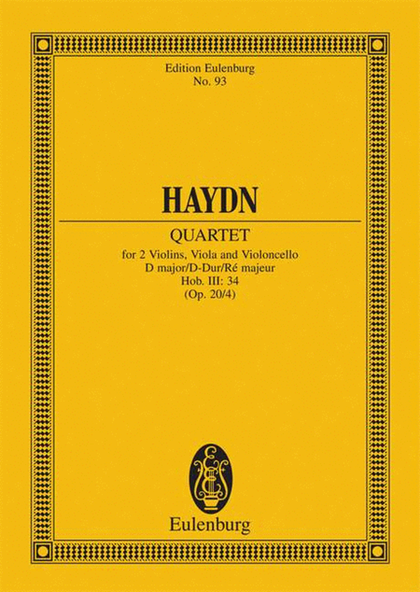 String Quartet in D Major, Op. 20, No. 4, Hob. III: 34