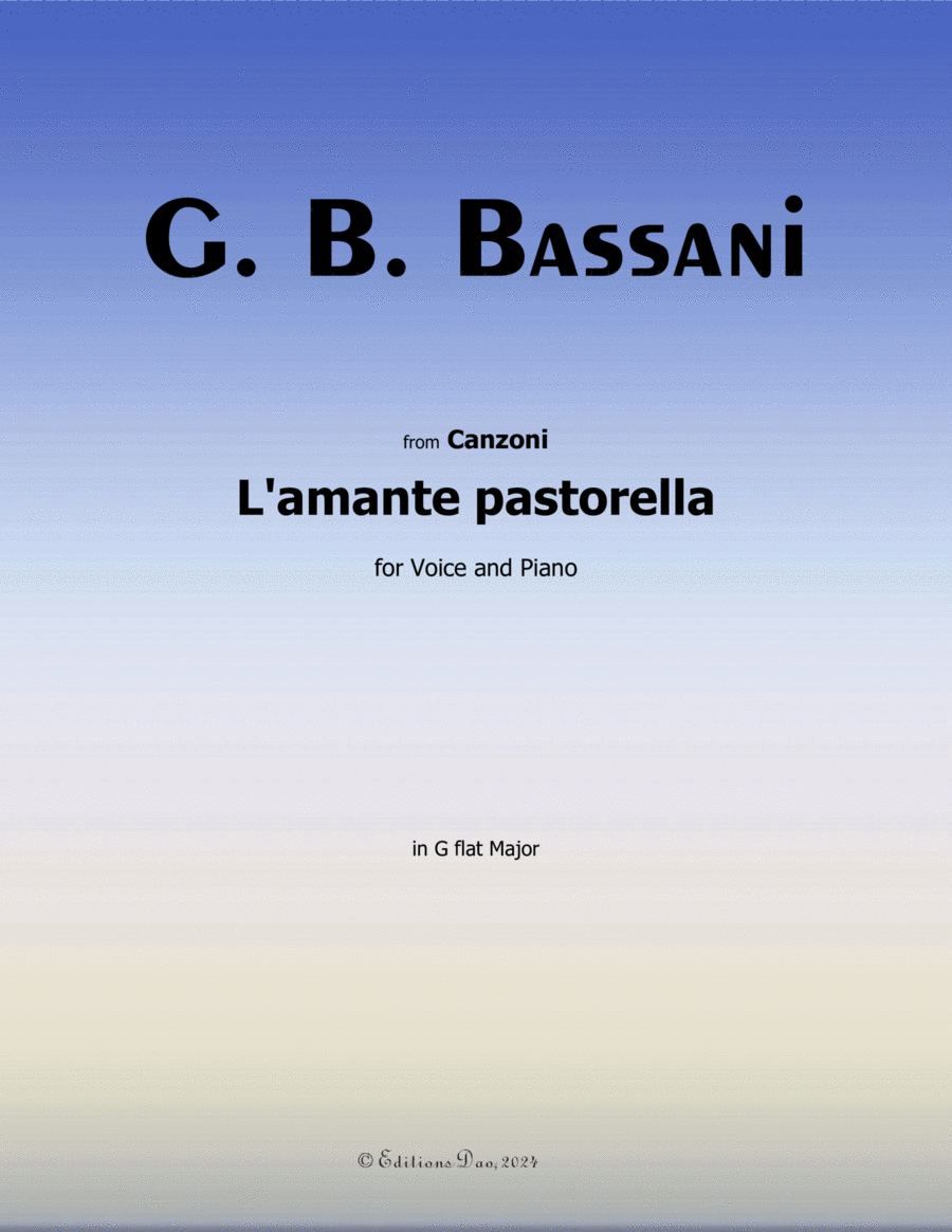 L'amante pastorella, by Bassani, in G flat Major Voice scores gallery preview page 1