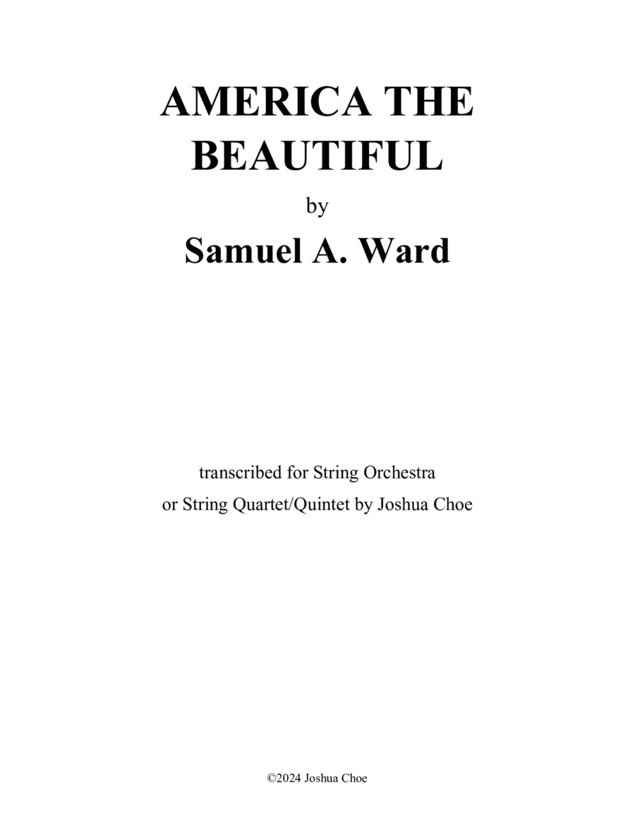 America the Beautiful String Orchestra scores gallery preview page 1