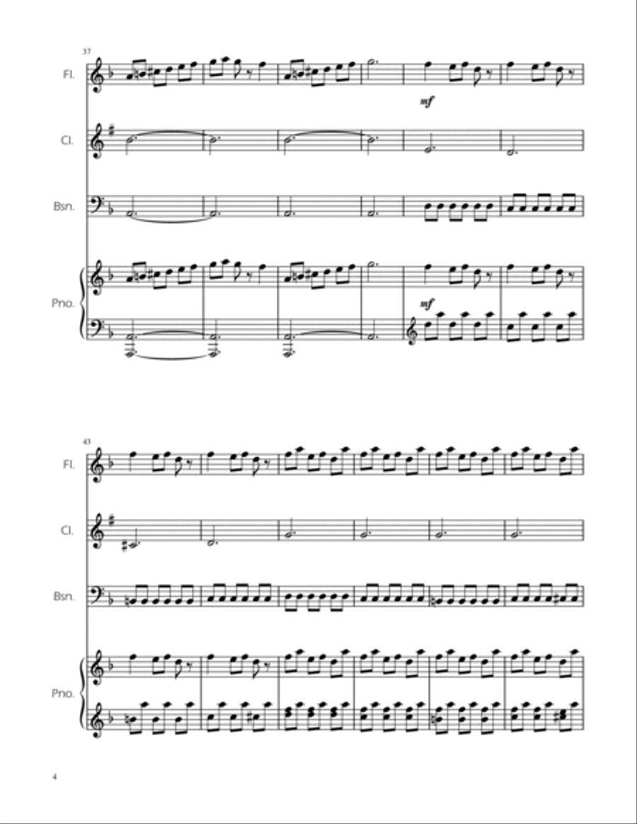 Carol of the Bells - Woodwind Trio w/ Piano Woodwind Trio scores gallery preview page 4